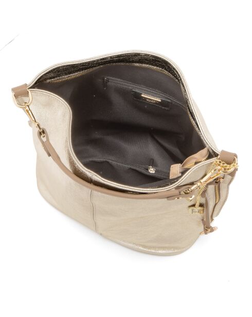 Greta platina leren tas - 34x17x38 cm