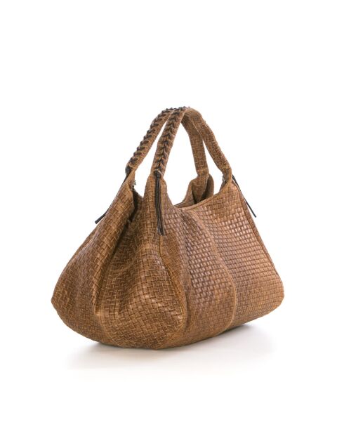Borsa Pitigliano in pelle cognac - 41x30x34 cm