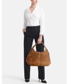 Borsa Pitigliano in pelle cognac - 41x30x34 cm