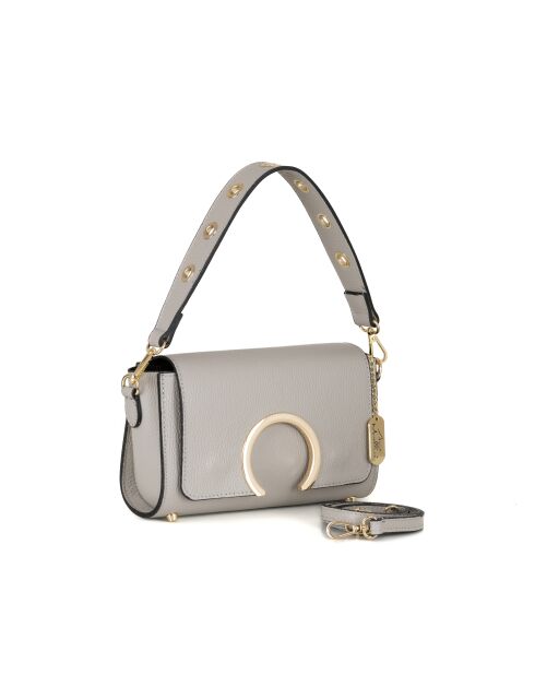Giada greypearl leren tas - 24x8x16 cm