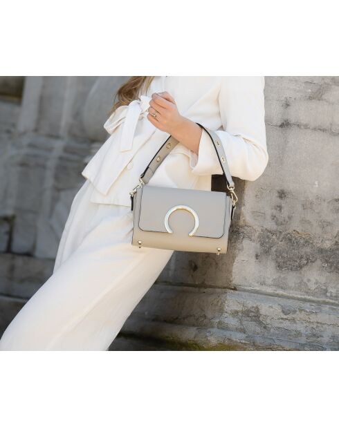 Giada greypearl leren tas - 24x8x16 cm