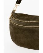 Bolso Iolanda de piel verde oliva - 36x12x22,5 cm