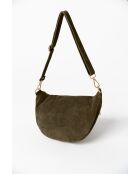 Bolso Iolanda de piel verde oliva - 36x12x22,5 cm