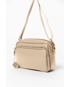Beige leren tas Colomba - 22x10x15 cm