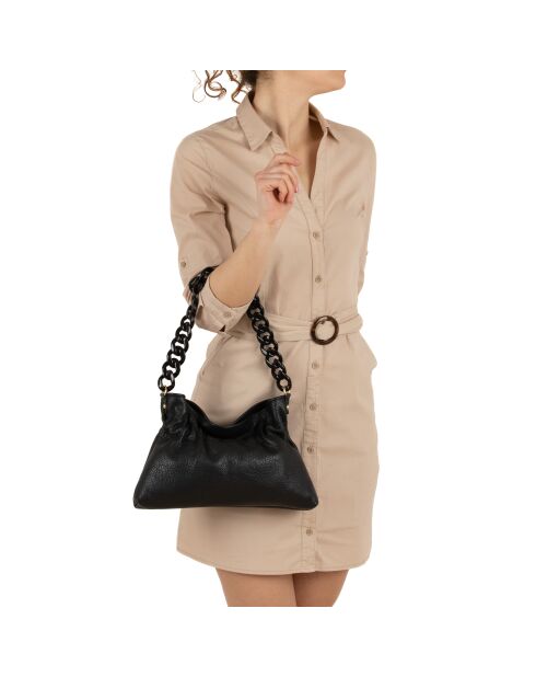 Fabrizia nero leren tas - 33x4x21 cm