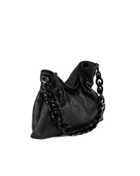 Fabrizia nero leren tas - 33x4x21 cm