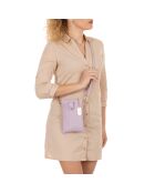 Erica lilla leren tas - 14x1x21 cm