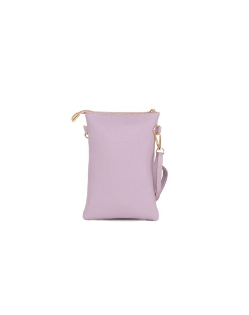 Erica lilla leren tas - 14x1x21 cm