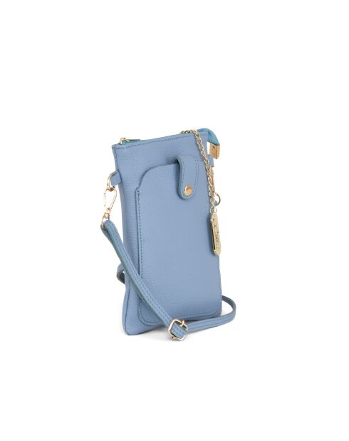 Erica azul leren tas - 14x1x21 cm