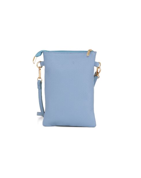 Erica azul leren tas - 14x1x21 cm