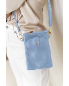 Erica azul leren tas - 14x1x21 cm