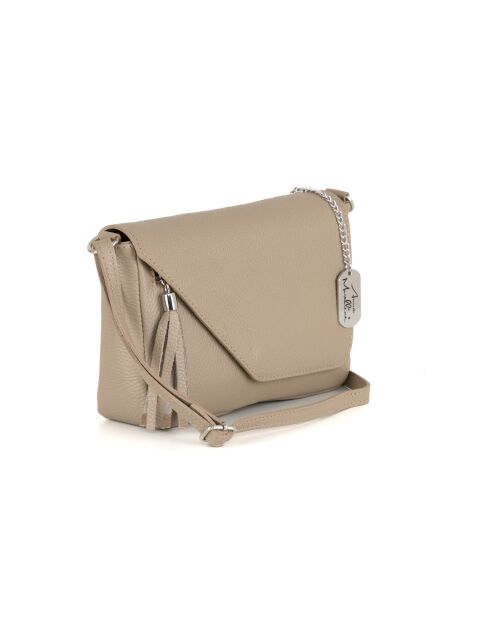 Lola Ledertasche helltaupe - 24x6x18 cm