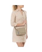 Lola Ledertasche helltaupe - 24x6x18 cm