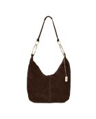 Donkerbruine leren tas van Damiana - 38x9x36 cm