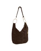 Donkerbruine leren tas van Damiana - 38x9x36 cm