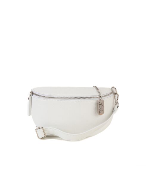 Sac en cuir Berenice blanc - 25x1x14 cm