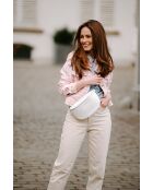 Sac en cuir Berenice blanc - 25x1x14 cm