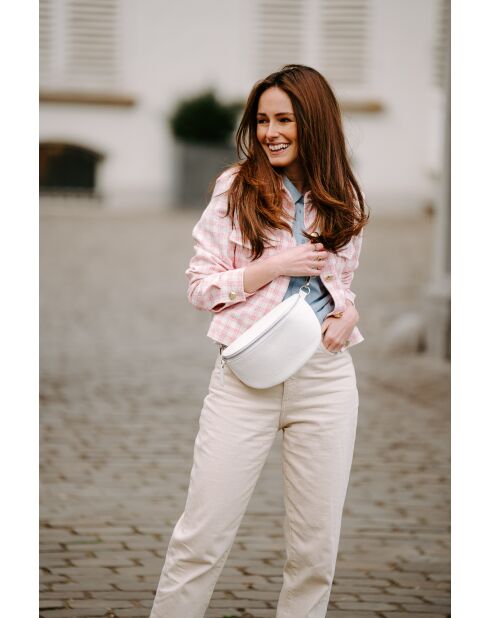 Sac en cuir Berenice blanc - 25x1x14 cm