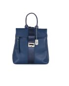 Azalea blauwe leren jeanstas - 30x11x31 cm