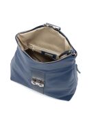 Azalea blauwe leren jeanstas - 30x11x31 cm