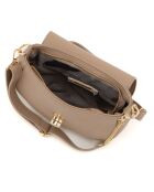 Iseppa leren tas licht taupe - 24x9x21 cm