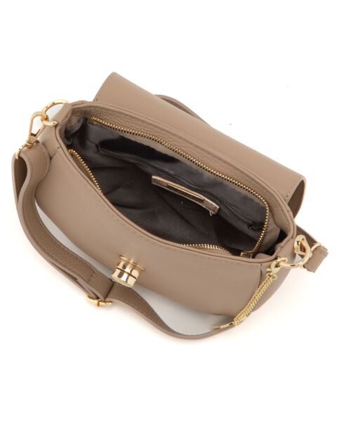 Iseppa leren tas licht taupe - 24x9x21 cm