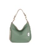 Fiorella mintfarbene Ledertasche - 30x9x27 cm