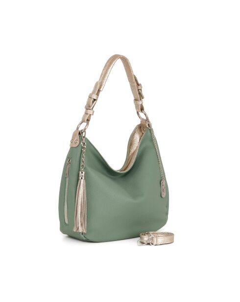 Fiorella mintfarbene Ledertasche - 30x9x27 cm