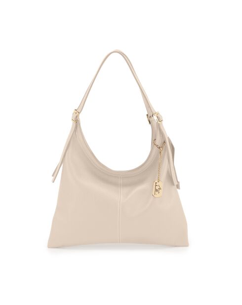 Beige leren tas Sylviana - 39x4x27 cm