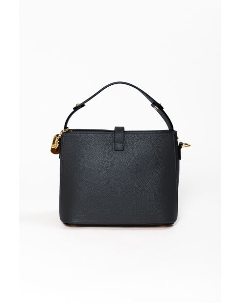 Adelma zwarte leren tas - 25x14x20 cm