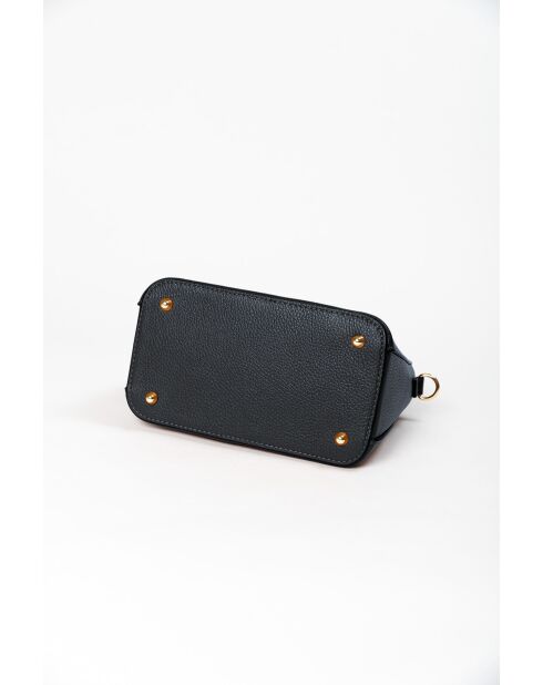 Adelma zwarte leren tas - 25x14x20 cm