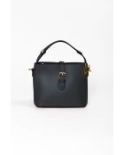 Adelma zwarte leren tas - 25x14x20 cm