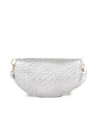 Rufina zilveren leren tas - 30x9x18 cm