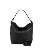 Schwarze Carrara-Ledertasche - 36x12x28 cm