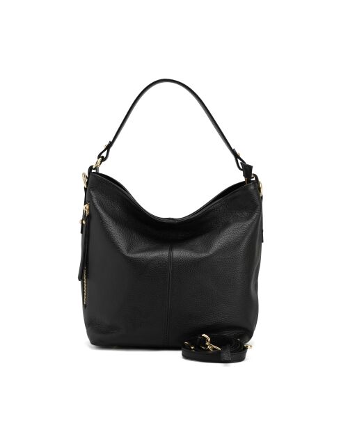 Schwarze Carrara-Ledertasche - 36x12x28 cm