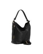 Schwarze Carrara-Ledertasche - 36x12x28 cm