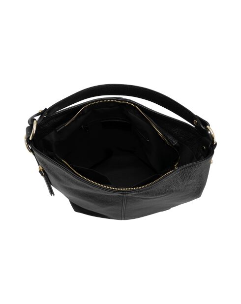 Schwarze Carrara-Ledertasche - 36x12x28 cm