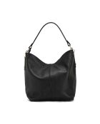 Schwarze Carrara-Ledertasche - 36x12x28 cm