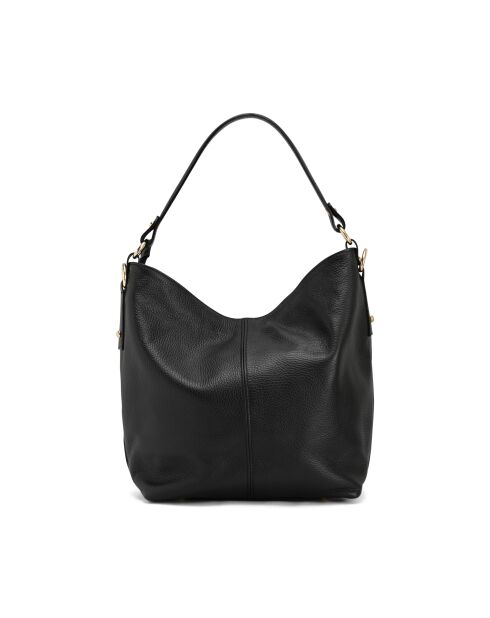 Schwarze Carrara-Ledertasche - 36x12x28 cm