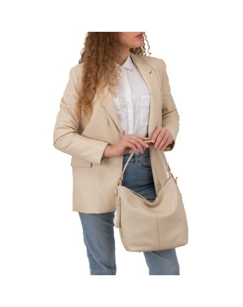 Sac en cuir Carrara cremina - 36x12x28 cm