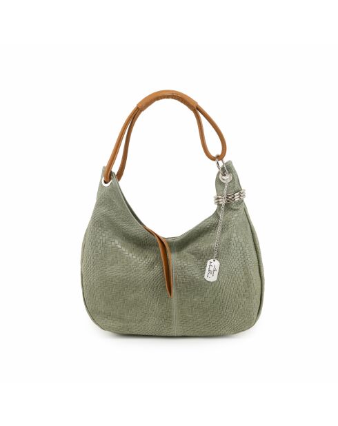 Concetta leren tas groen leer - 38x10x34 cm
