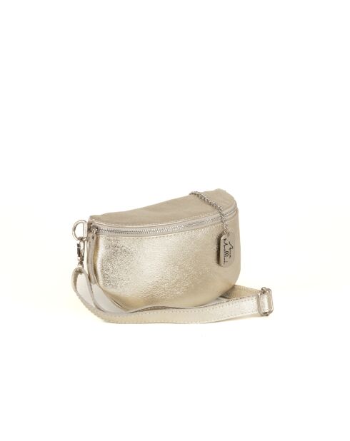 Berenice Platin-Ledertasche - 25x1x14 cm
