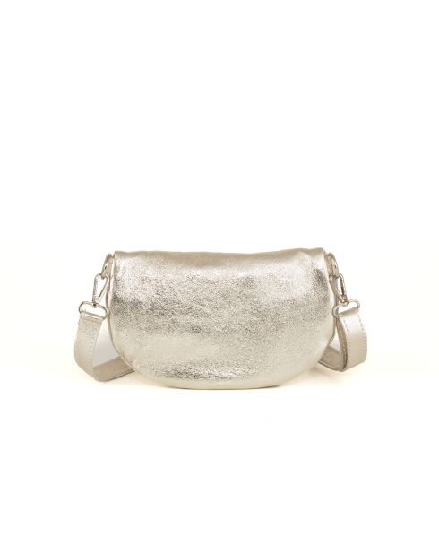 Berenice Platin-Ledertasche - 25x1x14 cm