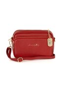 Campari rode leren tas Tabita - 22x10x15 cm