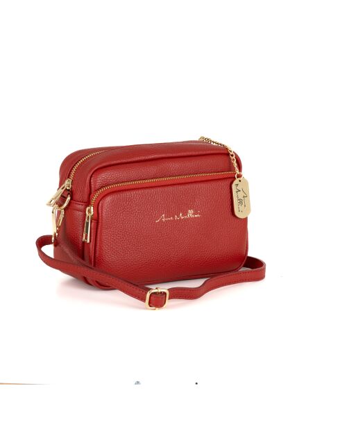 Campari rode leren tas Tabita - 22x10x15 cm