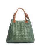 Fosdinovo d groene leren tas - 37x15x45 cm