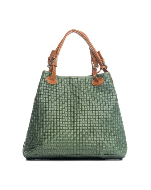 Fosdinovo d groene leren tas - 37x15x45 cm