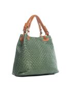 Fosdinovo d groene leren tas - 37x15x45 cm