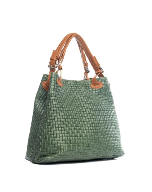 Fosdinovo d groene leren tas - 37x15x45 cm