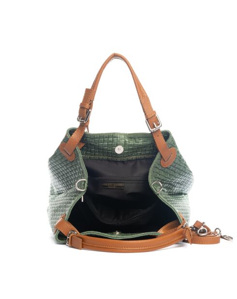 Fosdinovo d groene leren tas - 37x15x45 cm